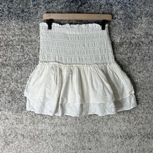 Madewell Cream Layered Mini Skirt